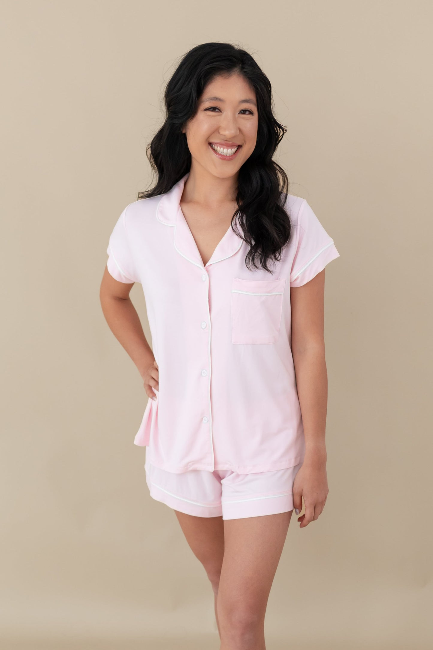 Short Sleeve Pajama Set Comfortable Soft - Sakura