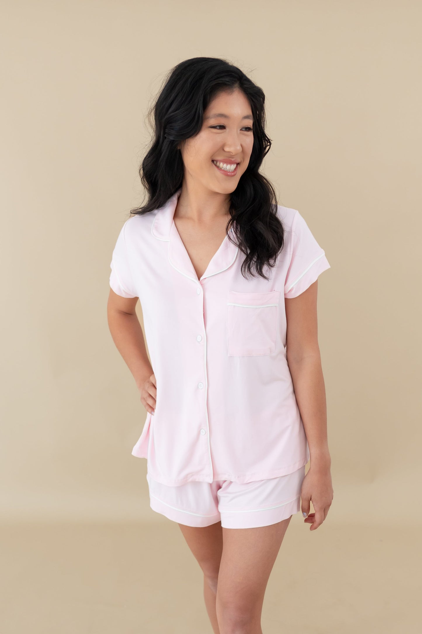 Short Sleeve Pajama Set Comfortable Soft - Sakura