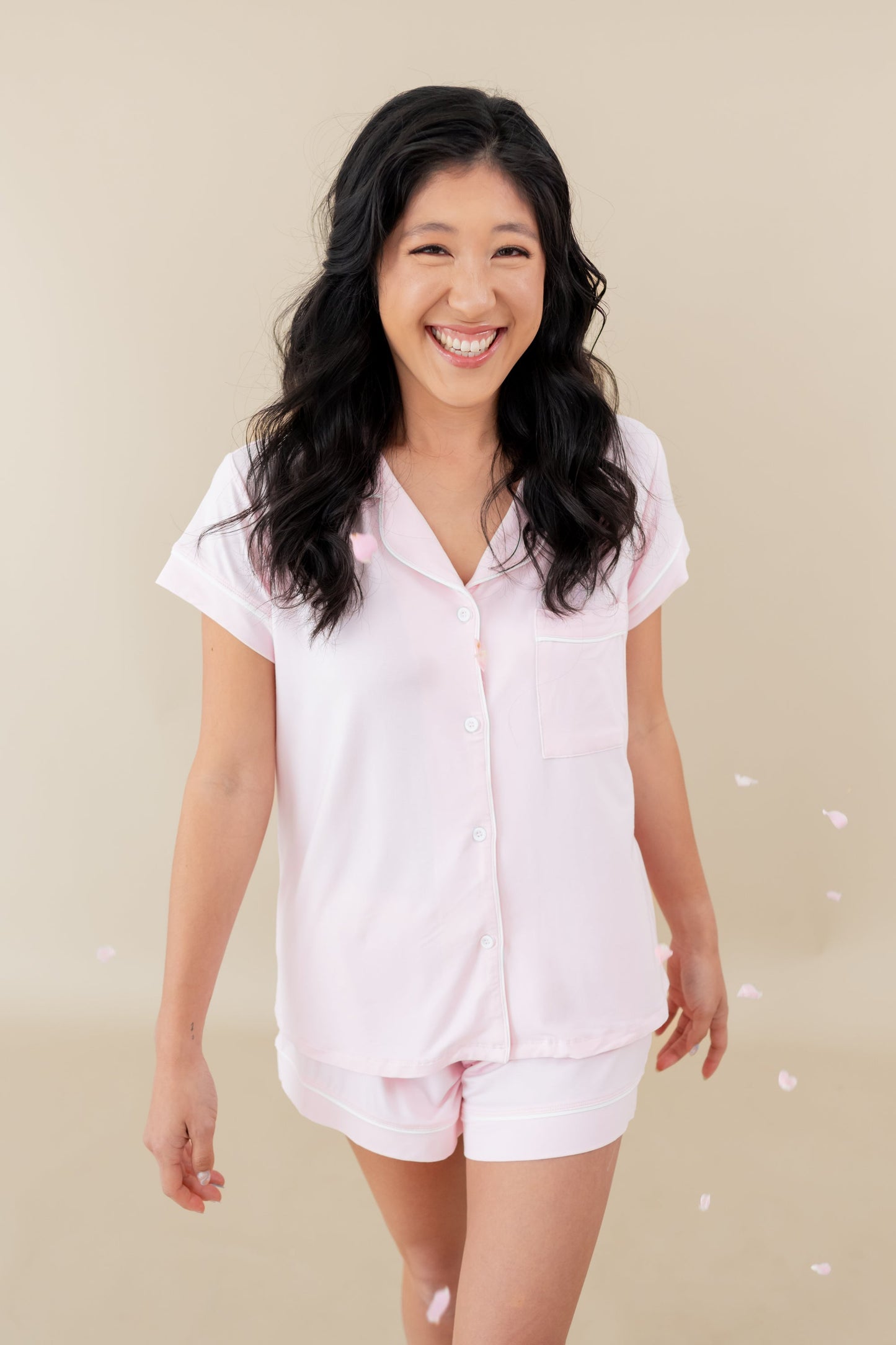 Short Sleeve Pajama Set Comfortable Soft - Sakura