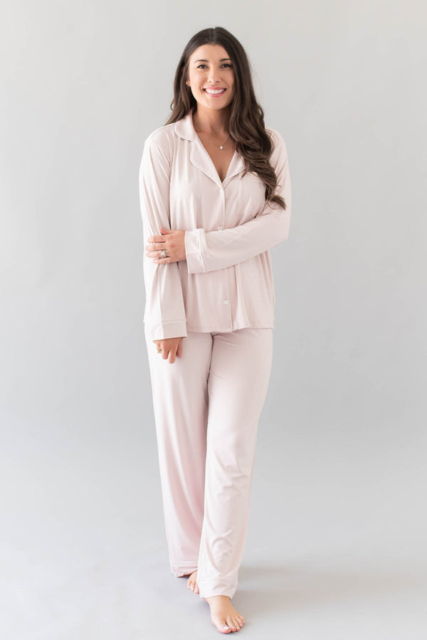 Long Sleeve Pajama Set - Comfortable Soft - Blush